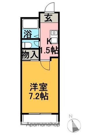 フレンドハウスカワイ(1K/3階)の間取り写真