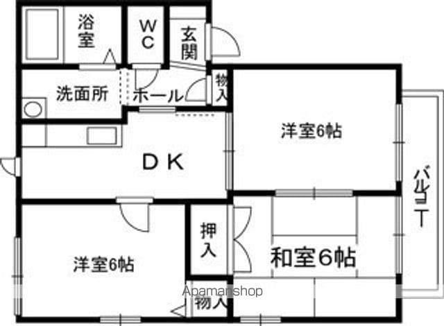 ハイツジョイフル8(3K/1階)の間取り写真