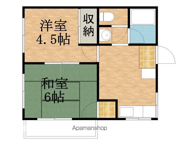 コーポ市川(2DK/2階)の間取り写真