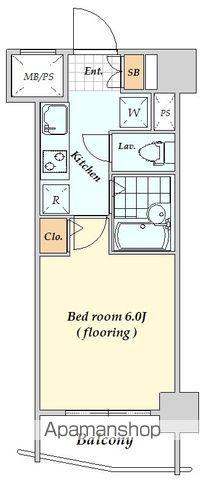 SQUARE渋谷(1K/4階)の間取り写真