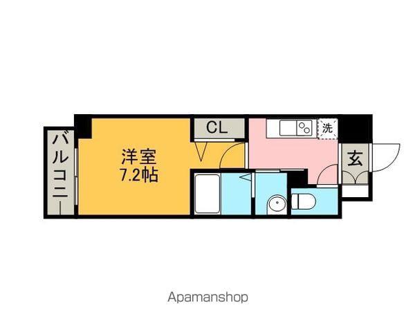 リバーコート砂田橋Ⅱ(1K/2階)の間取り写真