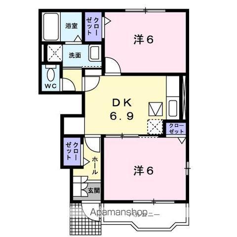 アトリビュート泉(2DK/1階)の間取り写真