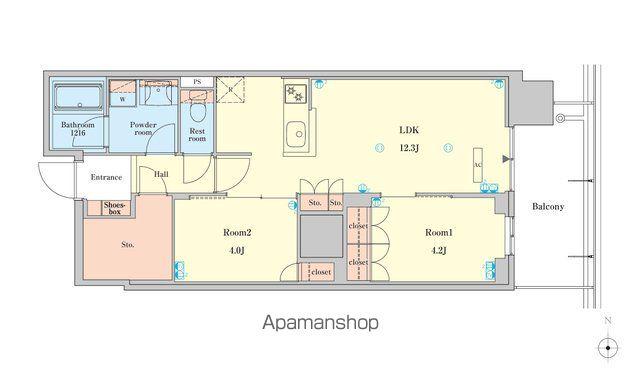RJR堺筋本町タワー(2LDK/9階)の間取り写真