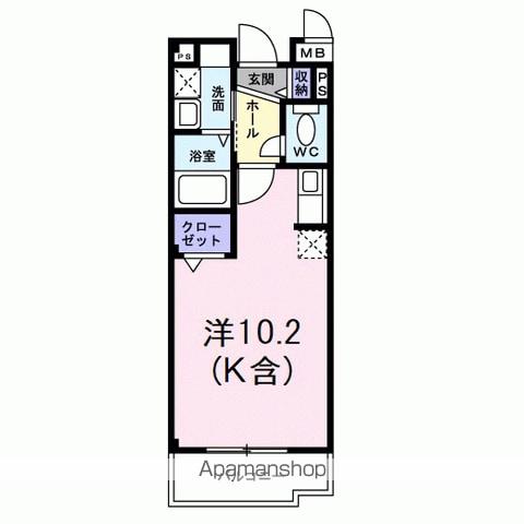プリムローズ Ⅱ(ワンルーム/1階)の間取り写真