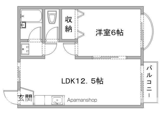 ウエストパレスヒエイ(1LDK/2階)の間取り写真