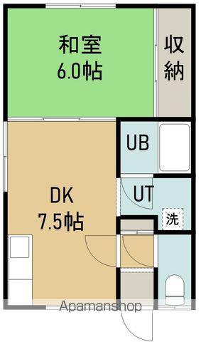 ピアパレス本通Ⅰ(1DK/2階)の間取り写真