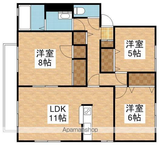 プリムローズ新和A棟(3LDK/1階)の間取り写真