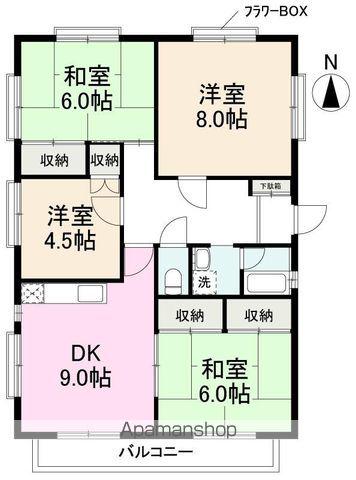 栄幸マンション(4DK/2階)の間取り写真