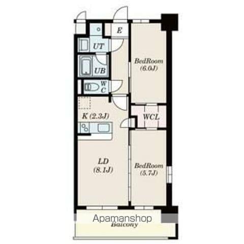 S-RESIDENCE博多駅南AFFORD(2LDK/7階)の間取り写真