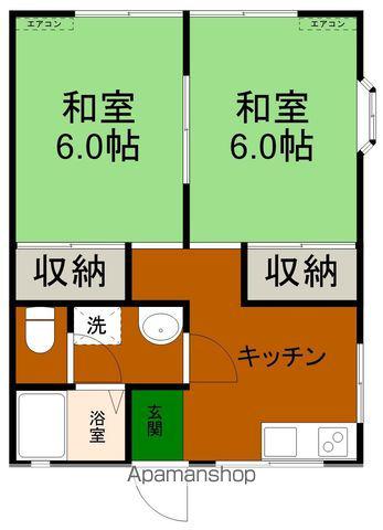 Kハイツ 和らぎ(2K/1階)の間取り写真