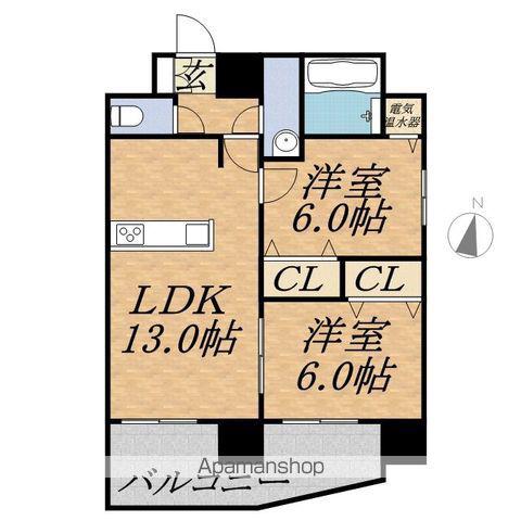 ソールタワー近代美術館(2LDK/5階)の間取り写真