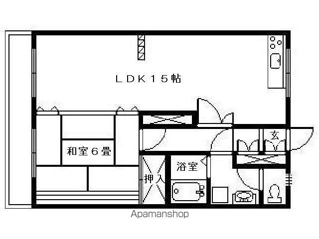 エクセレント ハイツ(1LDK/2階)の間取り写真