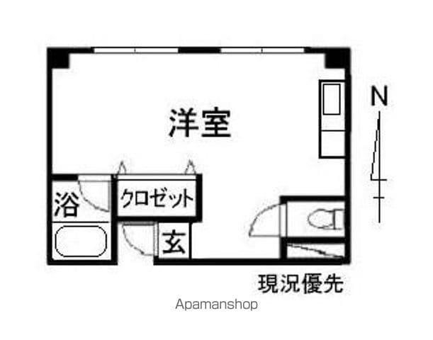 若松町ビル(ワンルーム/4階)の間取り写真