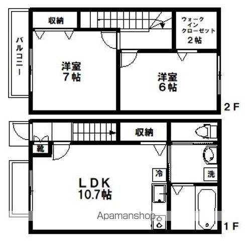 土橋通あたりA棟(2LDK/2階)の間取り写真