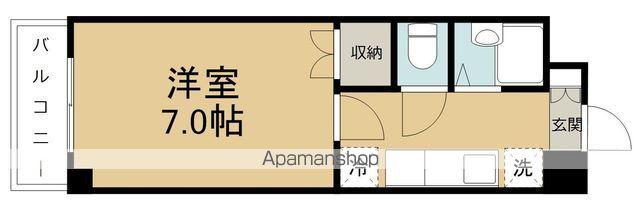 フォレストヒル小松島(1K/4階)の間取り写真