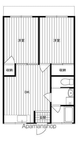 新葉ラピス北小金(2DK/1階)の間取り写真
