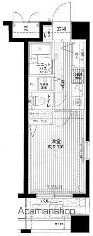 メインステージ赤坂2(1K/8階)の間取り写真