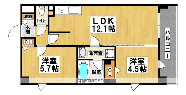 プレステージ12番館(2LDK/10階)の間取り写真