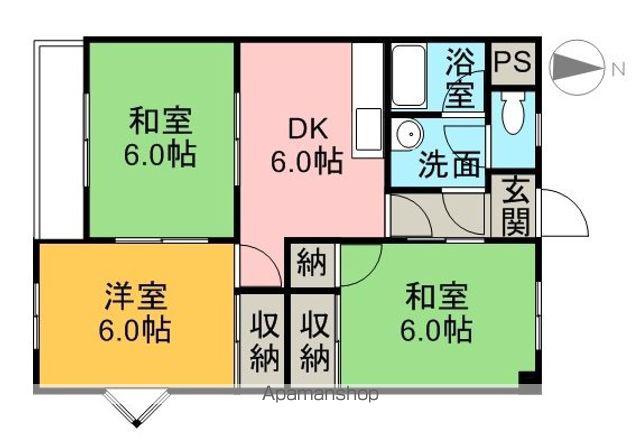 船木ハイツ(3DK/1階)の間取り写真