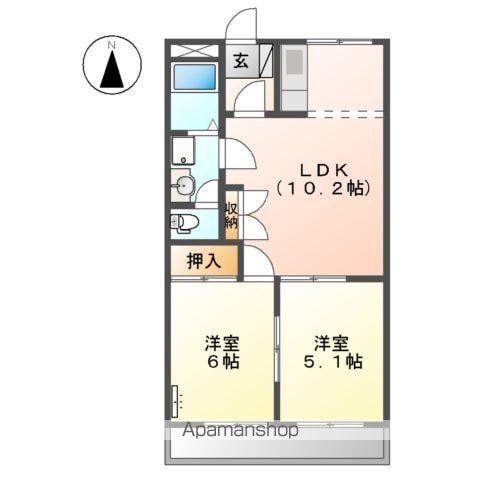モナヴェイル(2LDK/2階)の間取り写真