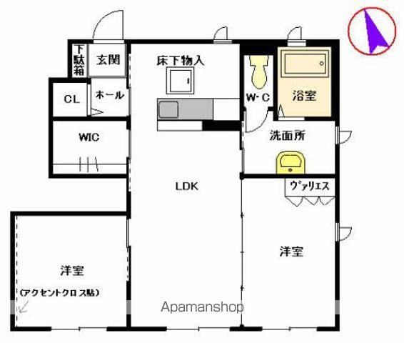 グランシャリオ賀来B(2LDK/1階)の間取り写真