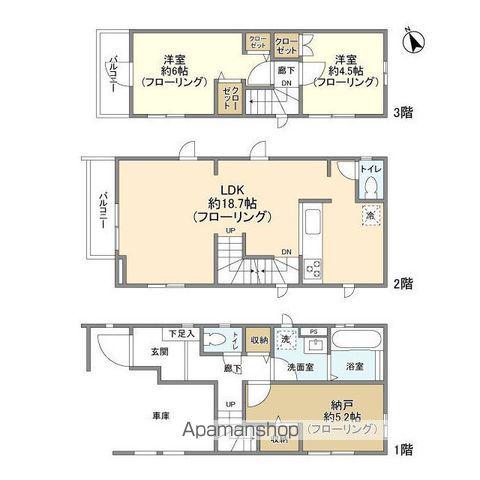 京王電鉄京王線 国領駅 徒歩15分 3階建 築4年(2SLDK)の間取り写真