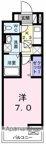 中央本線 立川駅 バス乗車時間:20分 三本榎バス停で下車 徒歩3分 3階建 築9年(1K/1階)の間取り写真