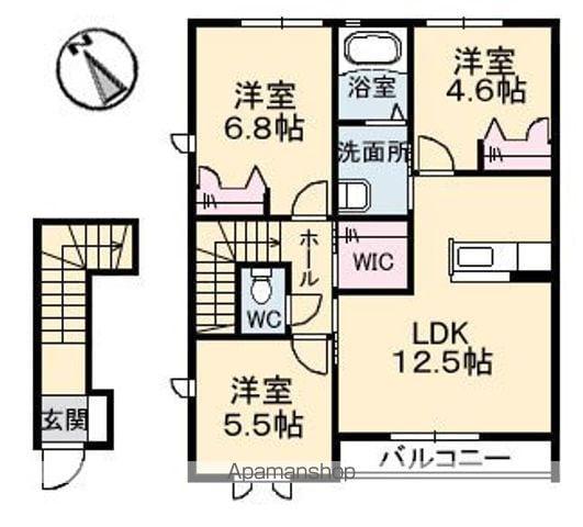 サン・フェリーチェⅠ棟(3LDK/2階)の間取り写真