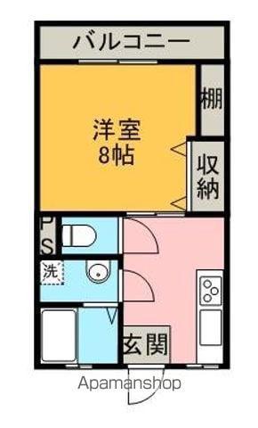 ユニオンレストⅡ(1K/1階)の間取り写真