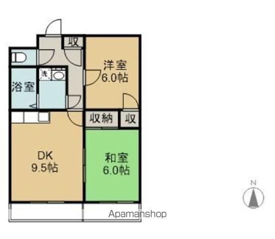 CLOVERマンション(2DK/1階)の間取り写真