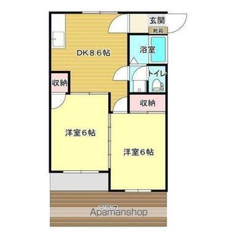 クオレ西郷A(2DK/1階)の間取り写真