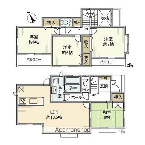 中央本線 三鷹駅 徒歩19分 2階建 築17年(4LDK)の間取り写真