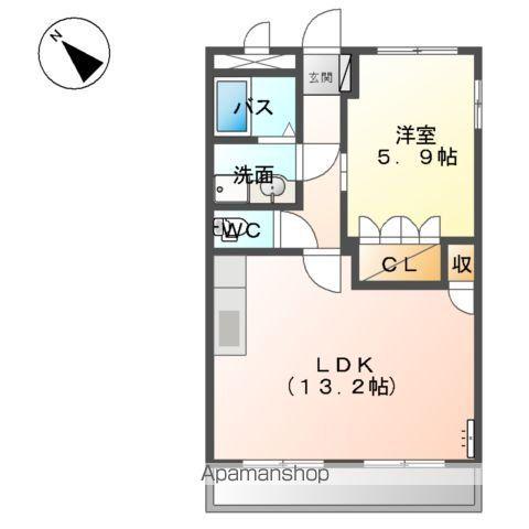 フレーブⅡ(1LDK/2階)の間取り写真