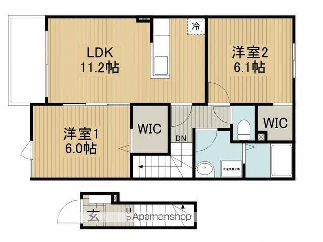 リバーサイド・フジ A(2LDK/2階)の間取り写真