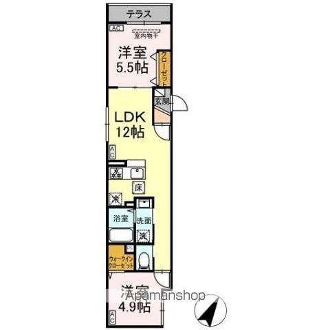 セレスティア柴又III(2LDK/1階)の間取り写真