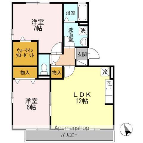 リリーオブザバリー(2LDK/3階)の間取り写真