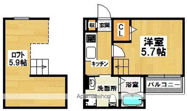 ベイルート(1K/1階)の間取り写真