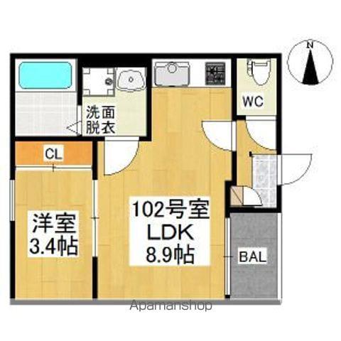 REGALEST LOTUS(1LDK/1階)の間取り写真