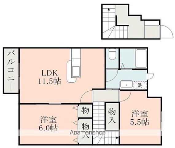 レジデンスウエノ(2LDK/2階)の間取り写真