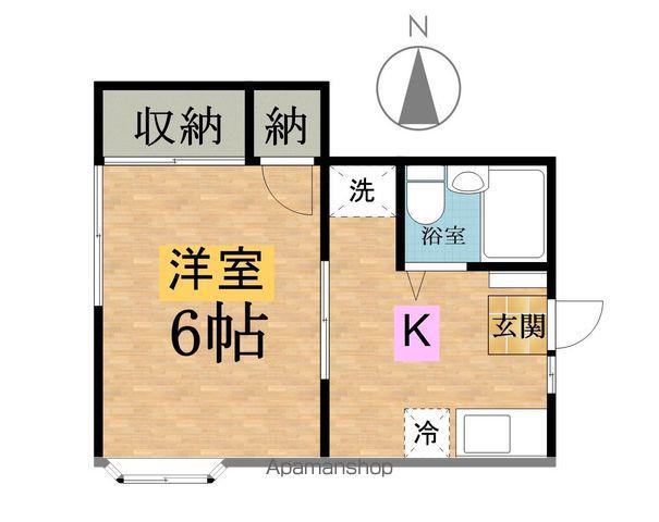 ハミングめじろ台(1K/2階)の間取り写真