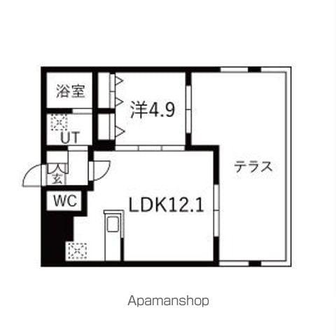 URBAN FLATS千歳GAー千(1LDK/1階)の間取り写真