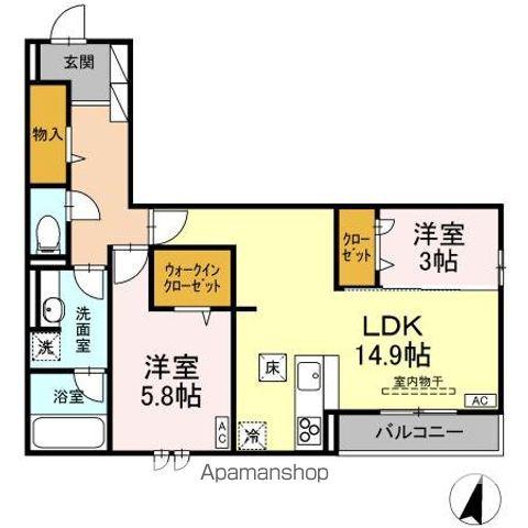 敬正会御門ホームズ(2LDK/1階)の間取り写真