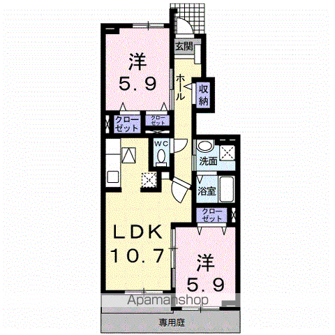 サンリットⅠ(1LDK/1階)の間取り写真