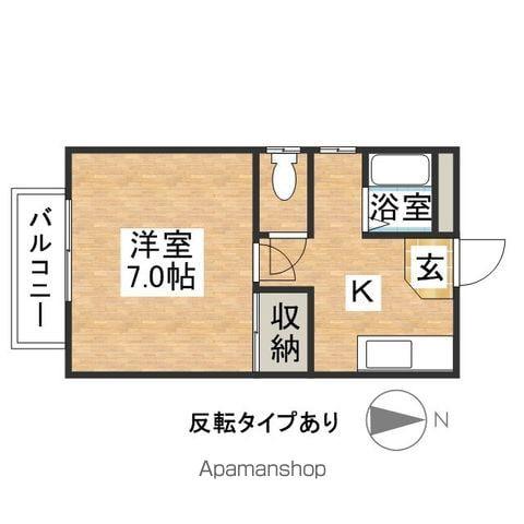 コーポユタカ(1K/2階)の間取り写真