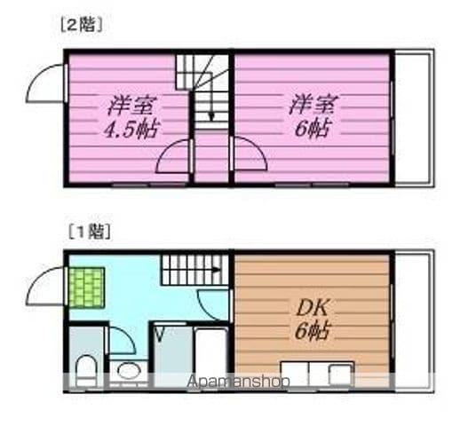 マンションディア(2DK/2階)の間取り写真