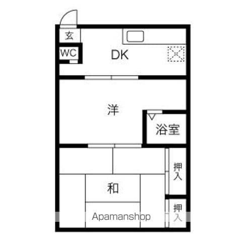 華陽ビル(2DK/3階)の間取り写真