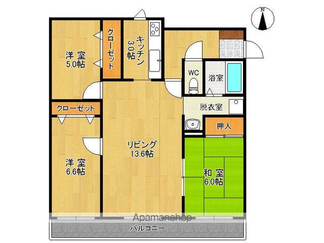 メゾン陸奥(3LDK/5階)の間取り写真