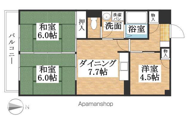2清邦ビル(3DK/5階)の間取り写真