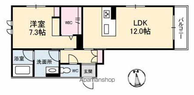 シャーメゾンスリースター(1LDK/2階)の間取り写真