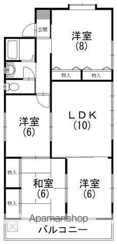 住吉Uハイツ(4LDK/3階)の間取り写真